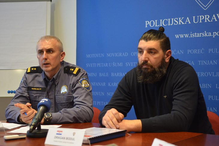Vjekoslav Vušić načelnik PP Pula i Dragan Bodul voditelj službe općeg kriminaliteta (D. MEMEDOVIĆ)